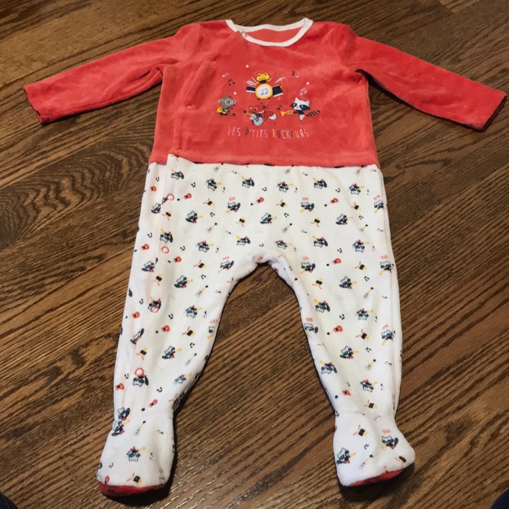 Baby velour footie pajamas